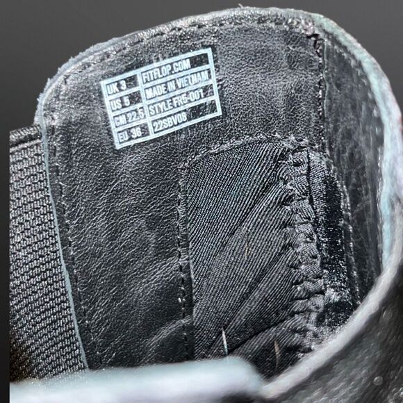 Women’a FitFlop F-MODE Black Suede Flatform Chelsea Boots Suze 5 - Picture 6 of 8